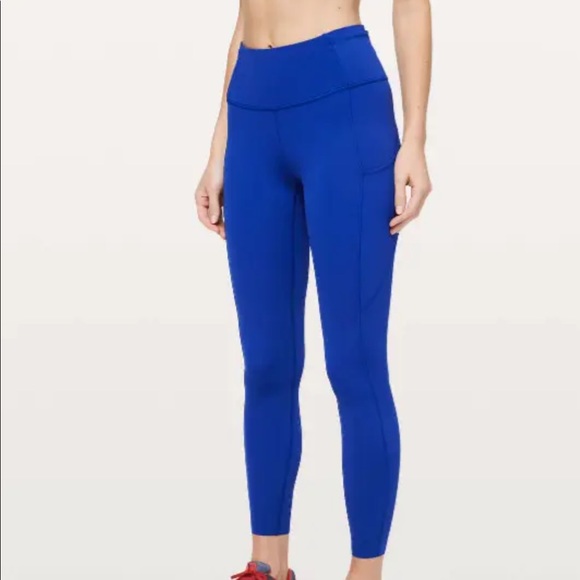 lululemon athletica Pants - Lululemon Fast Free 7/8 Tight II Non-Reflective Nulux 25" Jet Stream Blue Sz 12